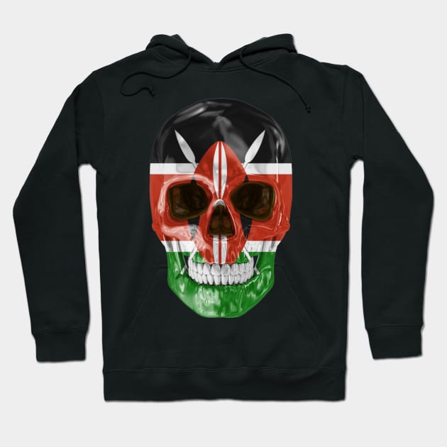 Kenya Flag Skull - Gift for Kenyan With Roots From Kenya Hoodie by Country Flags